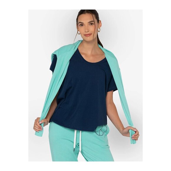 Peace Love World Black The Greatest U-Neck Tee Size 1X - Picture 1 of 8